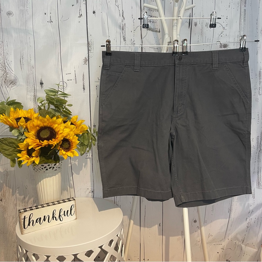 Carhartt Mens Rugged Flex Gray Canvas Work Cargo Shorts Size 40 NWOT